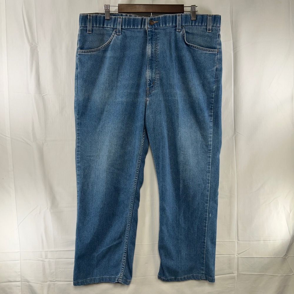 Vintage Levis 977 Jeans Relaxed Fit Blue Denim Men's 42X30 (fit 39x26) Brown Tab